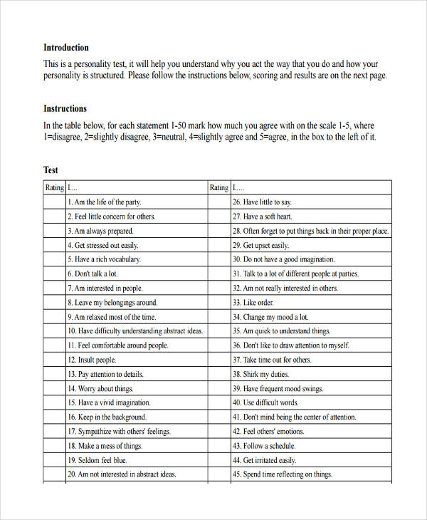 Big 5 personality inventory pdf pdf